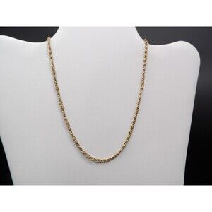 Vintage Collar Length Gold Tone Chain 15" Greek Key Look